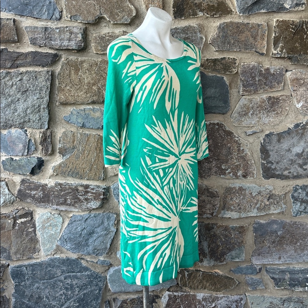 Lilly Pulitzer Pipster Merino Wool Sweater Dress Sz L – Pink Floral Classic Knit - Picture 4 of 7